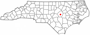 Location of Smithfield, North Carolina