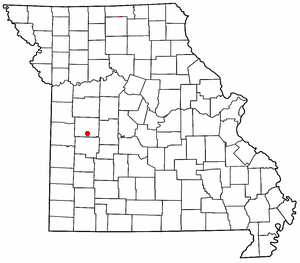 Location of Deepwater, Missouri