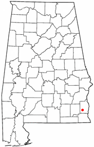 Location of Newville, Alabama