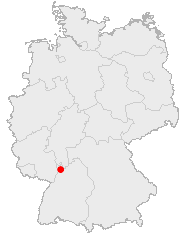 Map of Germany showing Heidelberg