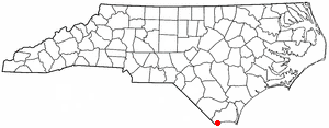 Location of Sunset Beach, North Carolina