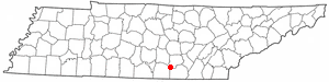 Location of Monteagle, Tennessee
