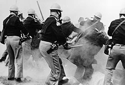 Alabama police attacking civil rights demonstrators on "" (March 7, 1965)