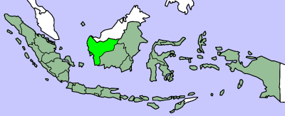 Map of Indonesia showing West Kalimantan province