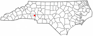 Location of Lowesville, North Carolina