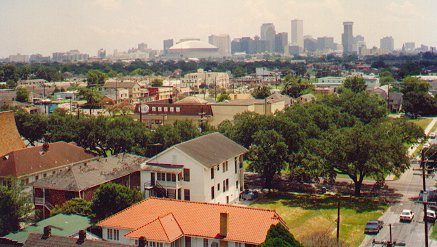 A view across Uptown New Orleans, with the Central Business District in the background, 