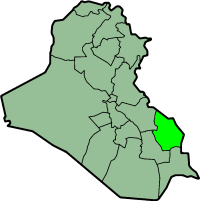 Map showing Maysan province in Iraq