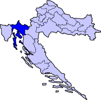Map showing the location of this county in Croatia