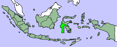 Map showing South Sulawesi province within Indonesia