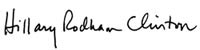 Hillary Clinton's signature