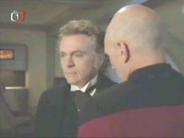 Moriarty and Picard in "Ship in a Bottle"