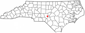Location of Whispering Pines, North Carolina