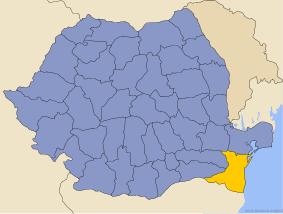 Administrative map of  with Constanţa county highlighted