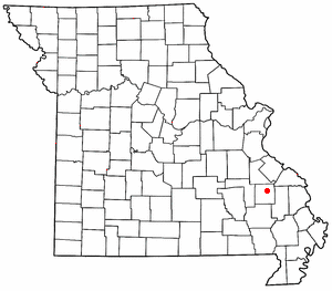 Location of Fredericktown, Missouri
