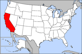 Map of the U.S. with California highlighted