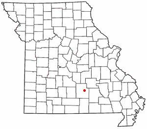 Location of Raymondville, Missouri