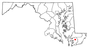 Location of Princess Anne, Maryland