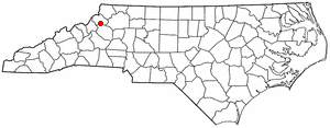 Location of Blocking Rock, North Carolina