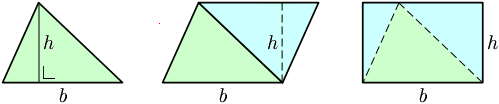 Triangle's area via geometry