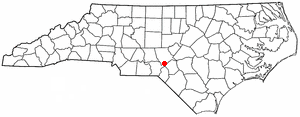 Location of Pinebluff, North Carolina