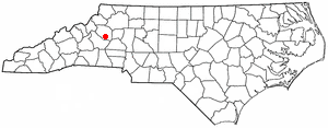 Location of Cajah's Mountain, North Carolina