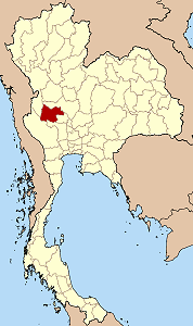 Map of Thailand highlighting Uthai Thani Province