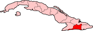 Map showing Santiago province in Cuba