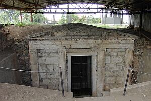 The entrance to one of the tombs