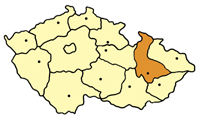 Map of the Czech Republic highlighting the Olomouc Region