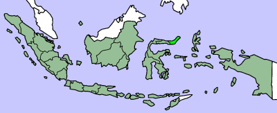 Map showing North Sulawesi province in Indonesia