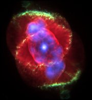 The Cat's Eye Nebula: composite image using optical images from the  and X-ray data from the 