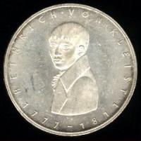 5 Mark commemorative coin for Heinrich von Kleist, 1977