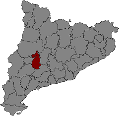 Map of Catalonia with Urgell highlighted
