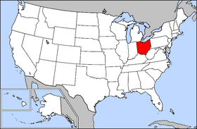 Map of the U.S. with Ohio highlighted