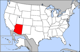 Map of the U.S. with Arizona highlighted
