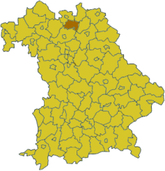 Map of Bavaria highlighting the district Lichtenfels