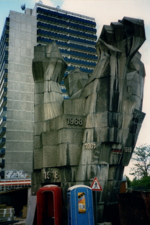 GDR revolutionary monument, demolished in 2003.