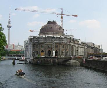 Bode Museum (under reconstruction) with northern tip of Museum Island (June 2003)