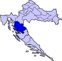 Map showing the location of this county in Croatia