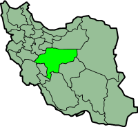 Map showing Isfahan in Iran