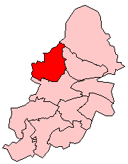 Perry Barr constituency shown within Birmingham