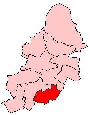 Hall Green constituency shown within Birmingham