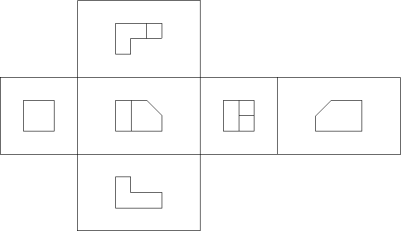 Image showing orthographic views located relative to each other in accordance with third-angle projection