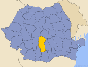 Administrative map of  with Argeş county highlighted
