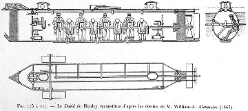 Cutaway of the CSS Hunley