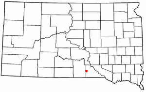 Location of Dallas, South Dakota