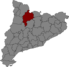 Map of Catalonia with Alt Urgell highlighted
