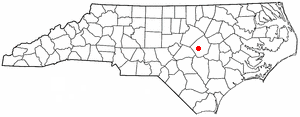 Location of Four Oaks, North Carolina