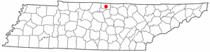 Location of Lafayette, Tennessee
