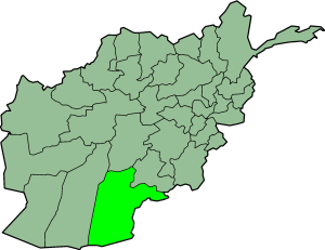 Map showing Kandahar province in Afghanistan